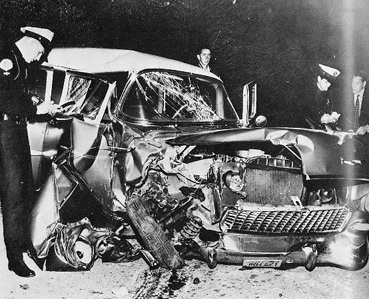 Montgomery Clift's totaled car from the accident.