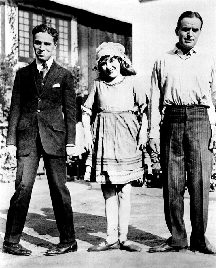 Best Mates: Doug and Charlie frame Mary Pickford.
